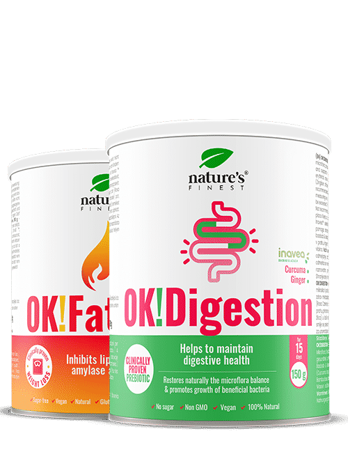 OK!Digestion + OK!FatBurn , -50% , Microflora Balans , Gezonde Spijsvertering , Gewichtsverlies , Vetverlies , L-carnitine , 300g