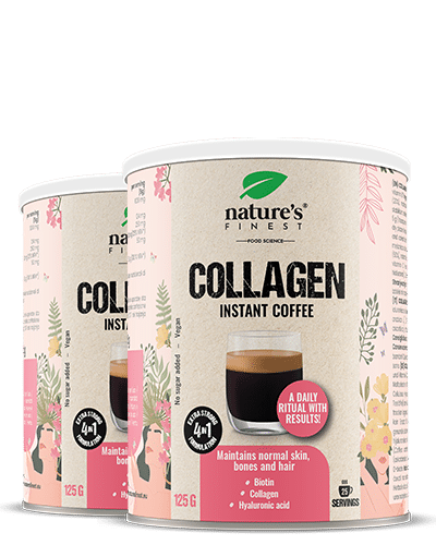 Collagen Coffee 1+1 , Bestrijd Rimpels , Collageen , Hyaluronzuur , Biotine , Huidhydratatie , Verminder Rimpels , Premium Arabica , 250g