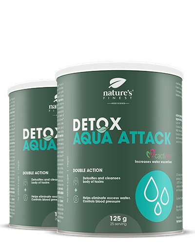 Detox Aqua Attack 1+1 , Ontgiften , Slankheitskur , Reduzieren Wasserretention , Cactinea™ Formel , +27% Wasser Ausscheidung , Indicaxanthin , 250g