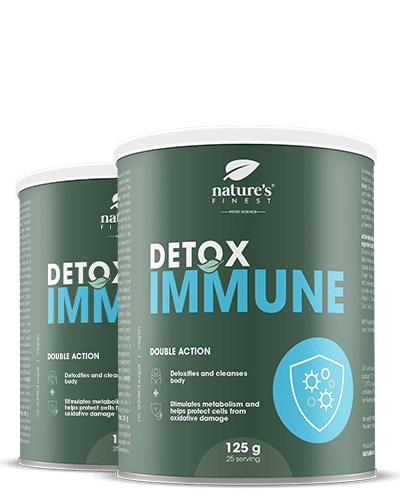 Detox Immune 1+1 , Booster Voor Immuunsysteem , Mariadistel , Artisjok Extract , Chlorella , Natuurlijke Afweer , Gember , Zink , Vitamine C , 250g