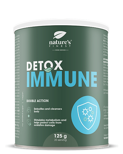 Detox Immune , Pakket Voor Het Versterken Van Het Immuunsysteem , Mariadistel , Artisjokextract , Chlorella , Gember , Zink , Vitamine C , 125g