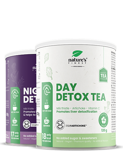 INNER CLEANSE , Day Detox Tea + Night Detox Tea , Leverbescherming , Spijsvertering , Afslanken , 240g