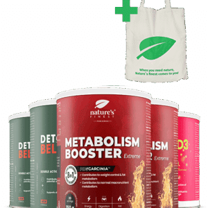 2x Detox Belly Burn + 2x Metabolism Booster Extreme + Vitamin D3 + Vitamin C + DARILO Vrečka pakket